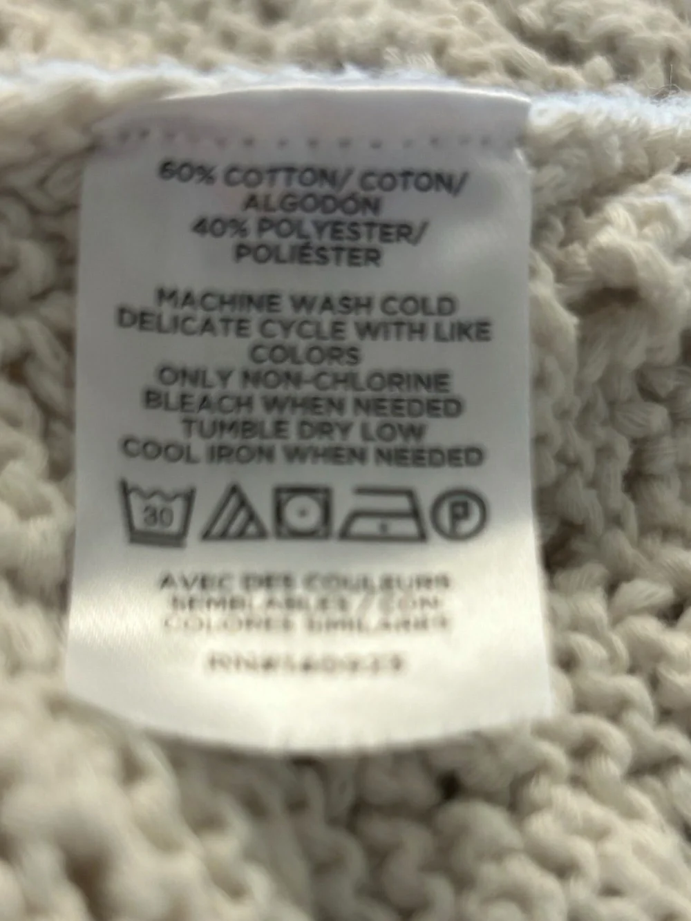 LOFT Cream Crochet Open Knit Crewneck Sweater